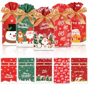 50pcs Christmas Treat Bags Drawstring